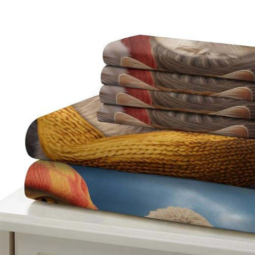Housse de couette 3D impression chat avec finitions soignées pour grand lit