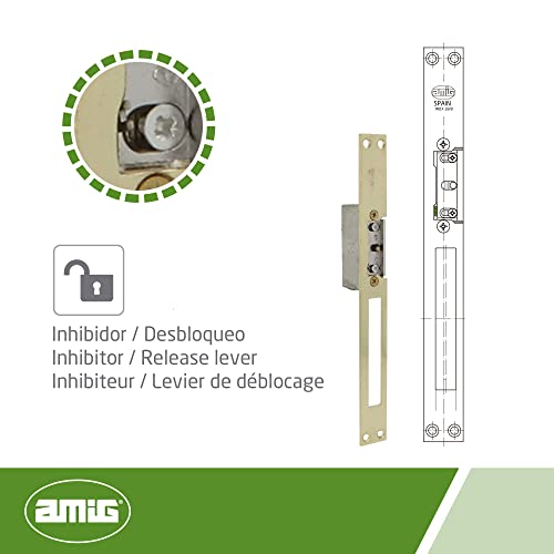 Amig - Apriporta Elettrica da Mbutile per Porte | Mod.20 | 250 x 25 x 3 mm | Amperaggio: 1,1 A | Include Bobina da 8-12 V di Corrente Alterna | Serratura per Portales, Tendine o Ufficio - 4