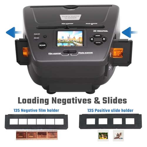 photo slide negative scanner scan 4x6 5x7 photos converts 35mm135 slides ampfilm negatives to digital 2434 lcd screen 4gb sd card included