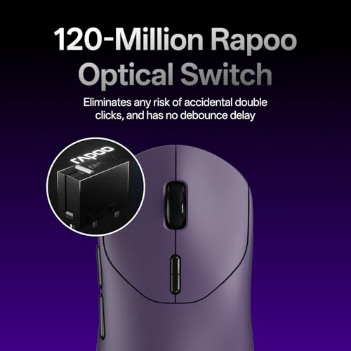 Image of Rapoo VT2 MAX Wireless Gaming Mouse, True 8K Wireless Polling Rate, 53g Lightweight, Up to 750 Hr Battery, Nordic nRF54L15 MCU, 120-Million Optical Switch, 10 Programmable Buttons, Macro Enabled