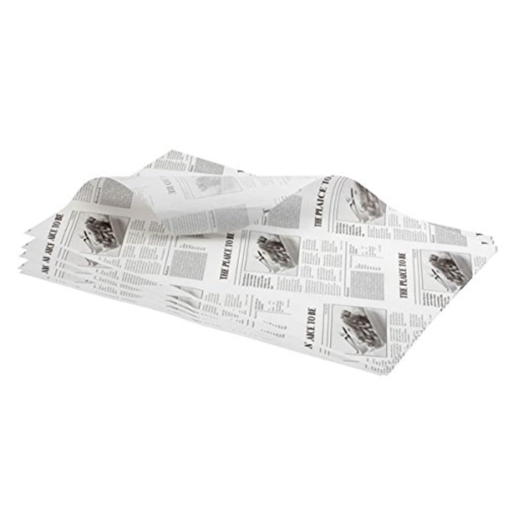 Genware NEV-PN1487P Paper, Greaseproof, 25 cm x 35 cm, Printed (Pack of 1000)