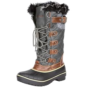 DREAM PAIRS Women's DP Warm Faux Fur Lined Mid Calf Winter Snow Boots 5 Khaki