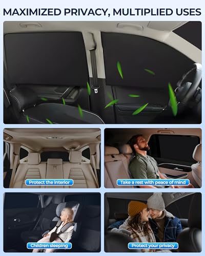 Image of for Subaru Ascent /Evoltis 2019-2025 Car Window Shades, 8pcs Privacy Sun Shade Set for Front Windshield Side and Rear Windows, Full Window Covers Keeps Vehicle Cool for Camping Napping