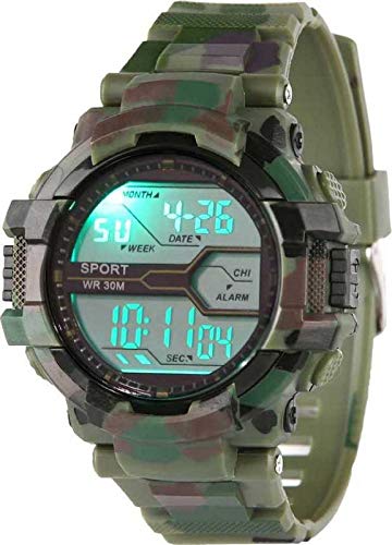 CHEETAH Digital Time Day and Date 4 Color Lights Blue Red Green Sky Blue Waterproof Watch for Boys Mens (B08YXLNYHF) Amazon Price History, Amazon Price Tracker
