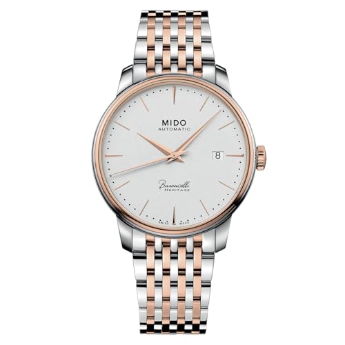 MIDO Baroncelli Heritage - Swiss Automatic Watch for Men - White Dial - Case 39mm - M0274072201100