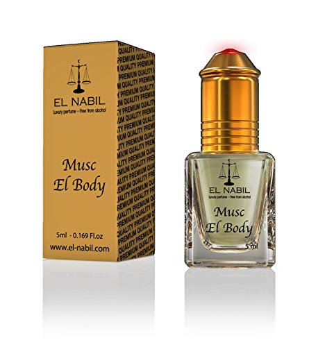 Musc El Body 5ml Parfum Duft - El Nabil Misk Musk Moschus Parfümöl für HERREN & DAMEN - Ätherische Essenzen Natur Pefumes Oil Attar Scent Cover