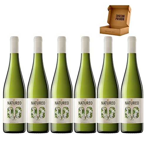 Vino Sin Alcohol - Envio 24 h - Natureo Torres - Vino Regalo - Enviado Cosecha Privada (6 x Botella 75 cl, Blanco Muscat)