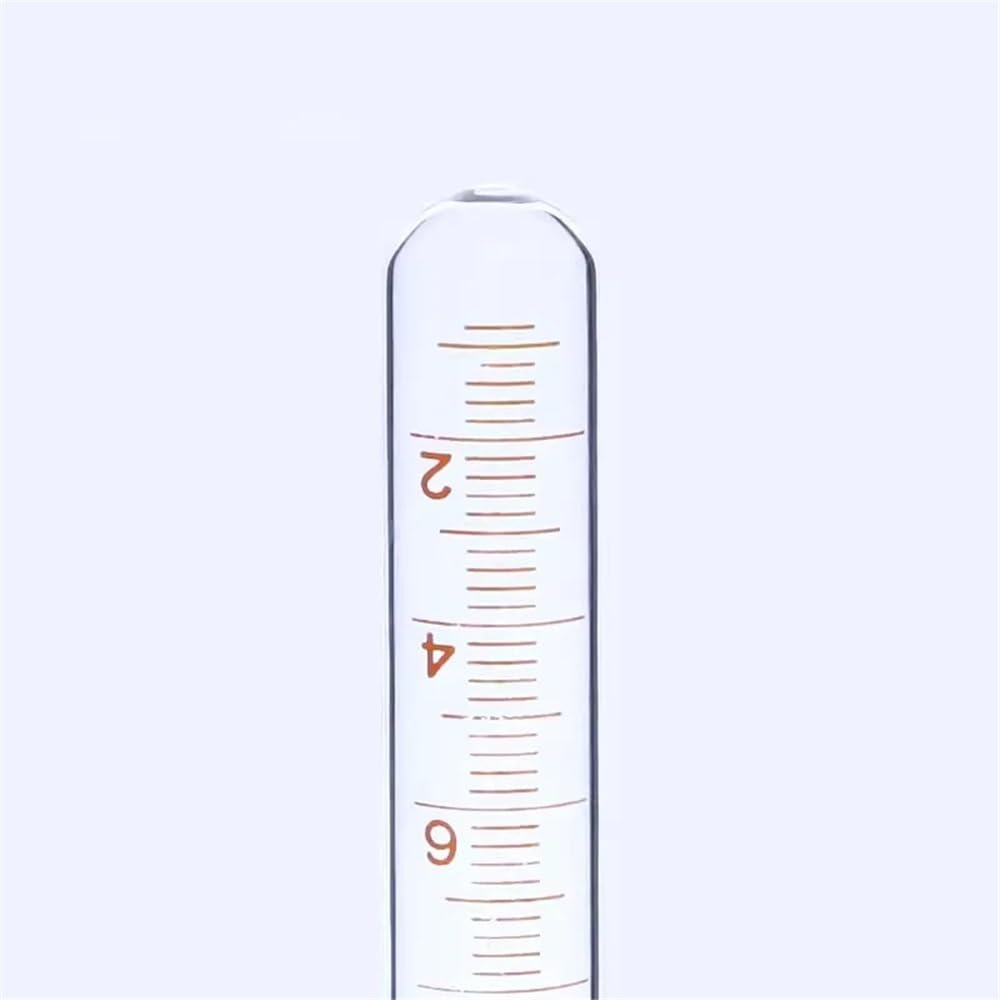 Tubo de ensayo de vidrio graduado de boca plana y fondo redondo, resistente a altas temperaturas, 5 ml, 10 ml, 15 ml, 20 ml, 25 ml, 30 ml, 50 ml y 100 ml, 10 unidades(100ml 10PCS)