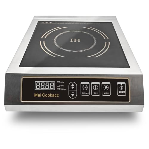 Mai Cookacc 3500W Commercial Induction Cooker, Countertop Electric Induction Stove Cooktop Electric Burners1 (Black)