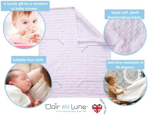 Clair de Lune | Marshmallow Baby blanket | 90 x 70cm | Essential Super Soft 100% Polyester for newborn