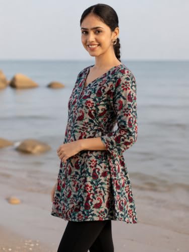 Image of feranoid Women Cotton Angrakha Kurti