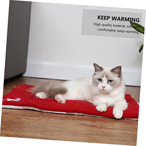 Milisten Weihnachten Haustiermatte Plüsch Warm Katzenbett Bequeme Hundematratze Unbedenkliches Material Gesunde Schlafumgebung Hirschmotiv Einzigartiges Design Sofa Hundebett Auto