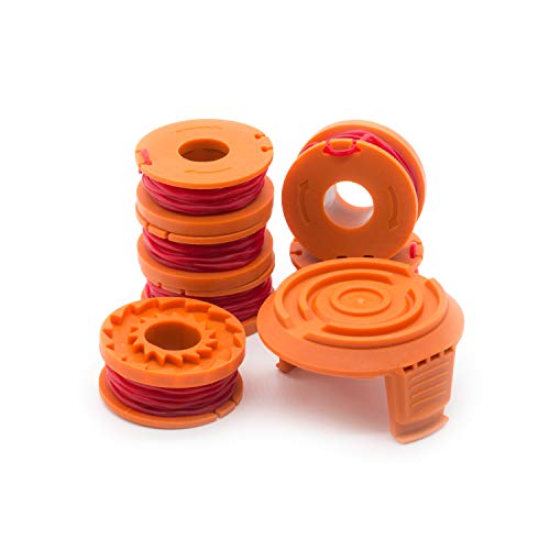 Garden NINJA Trimmer/Edger Spool Compatible with Worx WA0010 (6-Spool + Cap)