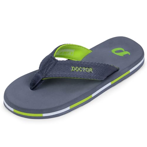 Image of DOCTOR EXTRA SOFT Men's Classic TPR Slippers with Cushion FootBed for Adult| Comfortabl &Light Weight|Stylish & Anti-Skid|Orthopedic Casual Durable Waterproof Everyday Dr.Flip Flops Gents & Boys D-35