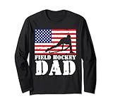 USA Amerikanische Flagge Feld Hockey Papa Männer für Ihn Langarmshirt
