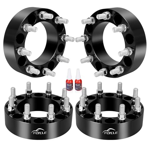 FLYCLE 8x6.5 to 8x170 Wheel Adapters 2 inch 8x165.1mm to 8x170mm Wheel Adapter with 9/16-18 Studs 126.15mm Center Bore