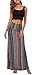 Urban CoCo Women's Stylish Spandex Comfy Fold-Over Flare Long Maxi Skirt (L, 6)