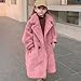 Girls Fashion Long Fleece Coat Casual Loose Thickend Sherpa Jacket Faux Fur Lapel Jackets 2025 Trendy Clothes