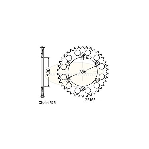 SIFAM - Couronne 43 Dents Xf 650 Freewind 97-98 Pas525/Z43