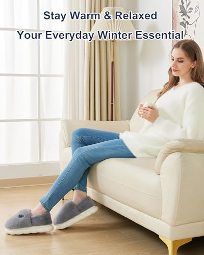Lilia Heated Slippers for Women, Soft Heated House Shoes Winter Comfort Gift Idea2
