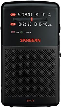 SangeanSR-35 AM/FM Analog Pocket Radio with Built-in Speaker, Black