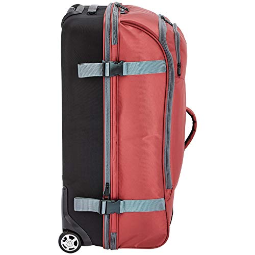 Amazon Basics Rolling Travel Duffel Bag Luggage with Wheels, Large, Red