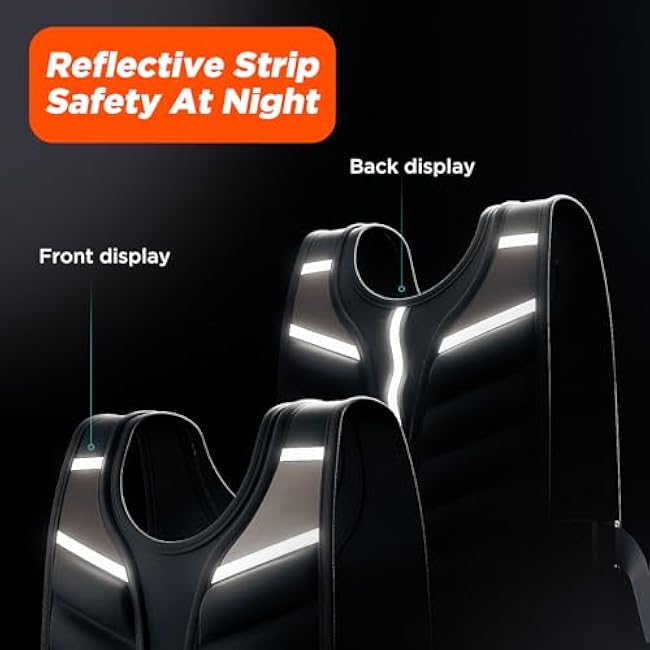 Weighted Vest for Men and Women with Reflective Stripes 10LB/15LB/20LB/13LB-22LB Adjustable Buckle Straps Weight Vests for Strength Training, Running, Fitness, Cardio, Weight Loss