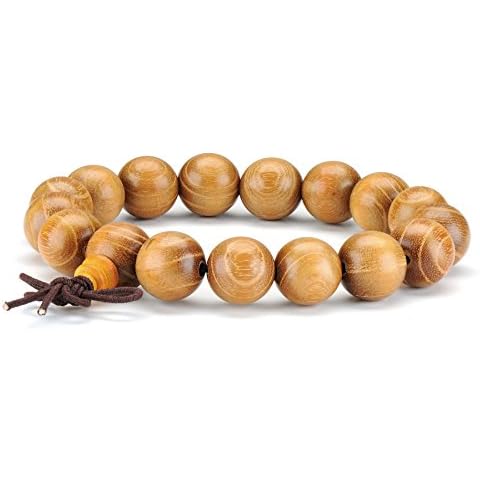 Thajaling Natural Wood Bead Bracelet Tibetan Buddhist Meditation Mala Prayer Beads Men Woman Elastic Bracelets Cover