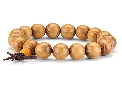 12 MM Perles en Bois de Naturel Bracelet Chaîne Chapelet Perles Tibétain Bouddhiste Bouddha Mala Chinois Noeud Élastique Homme Femme