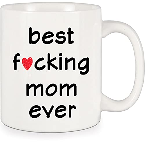 Tazza regalo per la mamma, per la festa della mamma, la migliore mamma mai, regalo di compleanno per mamma da figlia, figlio, divertente mamma, idea regalo di Natale per mamma, 311,8 g, colore: bianco