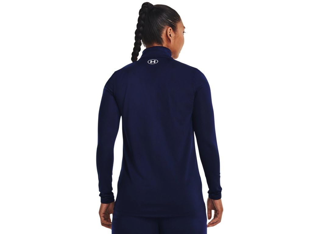 Under Armour Team Tech Womens Long Sleeve Half Zip M Midnight Navy-White