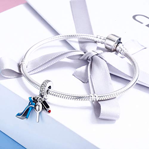 925 Sterling Silver Charms Fit Pandora Charms Bracelet I Love You to The Moon and Back Fit Wife Mom Christmas Birthday Gift2