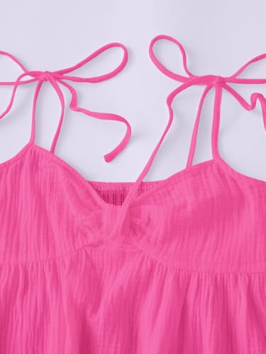 Image of SOLY HUX Women's Summer Cami Sun Dress A Line Tie Shoulder Y2k Cute Casual Short Mini Beach Babydoll Dresses