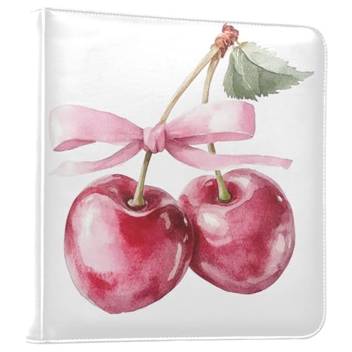 Álbum de Fotos Autoadhesivo Scrapbook DIY Acuarela Cereza Fruta Encuadernador de 3 Anillos Libro de Fotos 40 Páginas 8x10 para Memorias miniatura 1