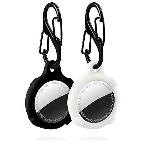 AirTags Holer Case Keychain Silicone Anti-Scratch Waterproof Key Phone Finder for Pet Dog Collar Apple AirTags Tracker 2 Pack