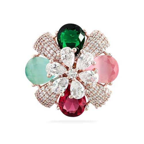 Image of Rubans Stud Earrings American Diamond Trendy Jewellery for Women & Girls