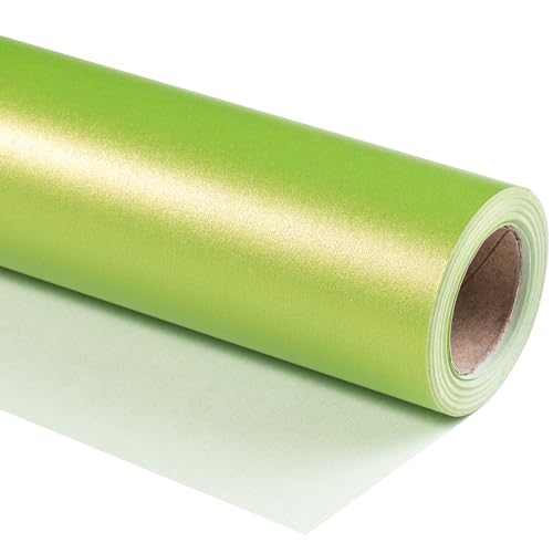 RUSPEPA Green Gift Paper Christmas Wrapping Paper Green Solid Color Pearly-luster Paper Perfect for Easter Birthday Wedding Baby Shower Christmas DIY Bouquet 17 Inches X 32.8 Feet Halloween