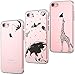 Produktbild CreWin Kompatibel mit iPhone 7 Plus Hülle iPhone 8 Plus Handyhülle Transparent Silikon Bumper Durchsichtig Schutzhülle Lieblich Logo Kreativ Muster Handytasche- Mond Angeln Universum Giraffe