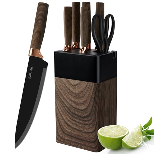 lapelux Knife Set – 6 Piece Kitchen Knives – Kitchen Knife Set with Block, Wood Grain Handle, Stainless Steel Knivese with Chef, Bread Knife,for Cutting Meat/Vegetables/Fruit lapelux Knife Set – 6 Piece Kitchen Knives – Kitchen Knife Set with Block, Wood Grain Handle, Stainless Steel Knivese with Chef, Bread Knife,for Cutting Meat/Vegetables/Fruit