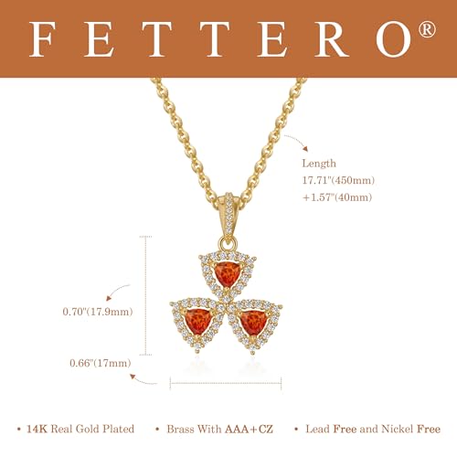 Fettero Gold Necklace for Women Dainty Clover Necklace 14K Gold Plated Cute Charm Necklaces Jewelry 3 Leaf Flower Pendant