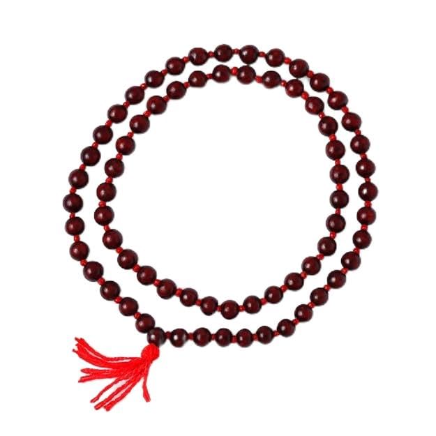 Image of ZAICUS Lal Chandan Mala 108+1 Beads for Meditation Prayers & Healing | Red Sandalwood Rosary for Jaap Pooja Japamala Spiritual Mala for Men & Women | 7-8MM Beads