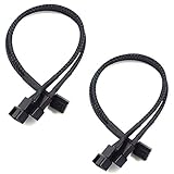 サムコス ファン 電源 ケーブル ファン用電源延長ケーブル PWM 延長ケーブル 4ピン と 3ピン コンピューター ATX 冷却ファン用 延長 ケーブル Y字型 4ピン 1〜2分岐 2本セット