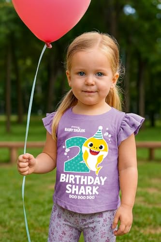 Tstars 2nd 3rd 4th Birthday Baby Shark Shirt Two Three Four Year Old Toddler Girl Ruffle Sleeve Top3