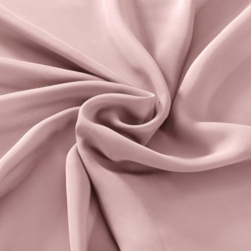 Image of MLMC Dusty Rose Chiffon Fabric by The Yard Pre-Cut Sheer Chiffon Arch Fabric 3 Yards Airy Continuous Draping Panels 60 inch Wide for Wedding Backdrop Craft Ceiling Decor