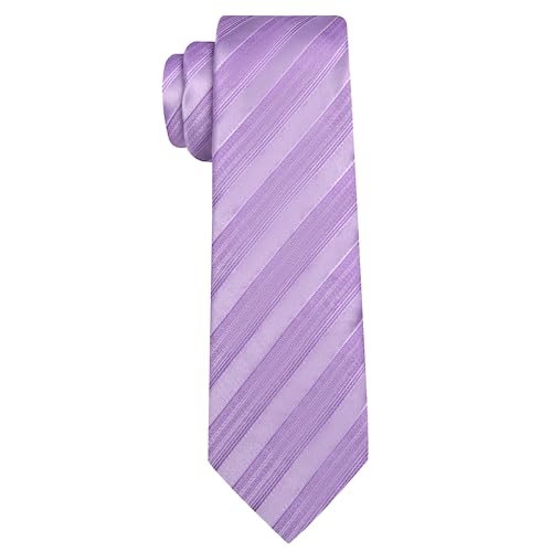 Image of Barry.Wang Tie Sets for Men Silk Stripe Necktie Woven Checkered Handkerchief Cufflinks Formal Business Wedding