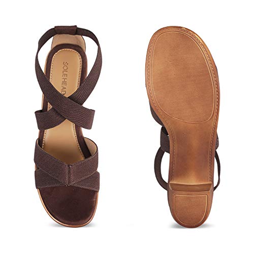 Image of SOLE HEAD Brown Heels Women Sandal