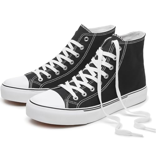 hash bubbie High Top Sneakers for Women Classic High Tops Canvas Shoes Lace up Women's Fashion...