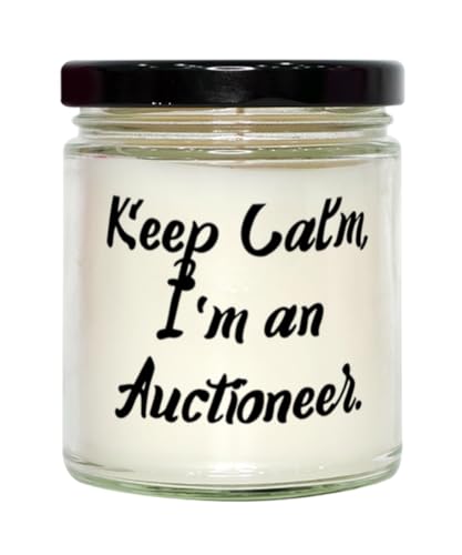 Appreciation Auctioneer Gifts, Keep Calm, I'm an Auctioneer, Appreciation Scent Candle for Friends, from Friends, Auctioneer Gifts for Men, Auctioneer Gifts for Women, Gifts for Auctioneers, Cool