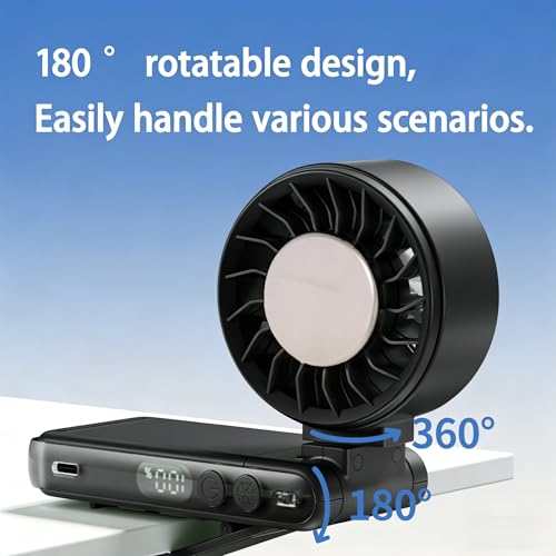 Curloni Portable Handheld Turbo Fan with Ice Cooling, 8m/s High Speed Turbo Fan, 4-in-1 Hand/Neck/Desk/Waist Fan with Clip for Umbrella, Stroller, Office, Beach, Outdoor, Summer/Travel Essentials - image 7