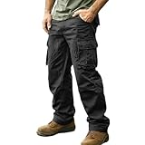 Xiaojmake Mens Outdoor Hiking Work Pants with Multi Pockets Cotton Combat Trousers Casual Ripstop Wild Cargo Pants